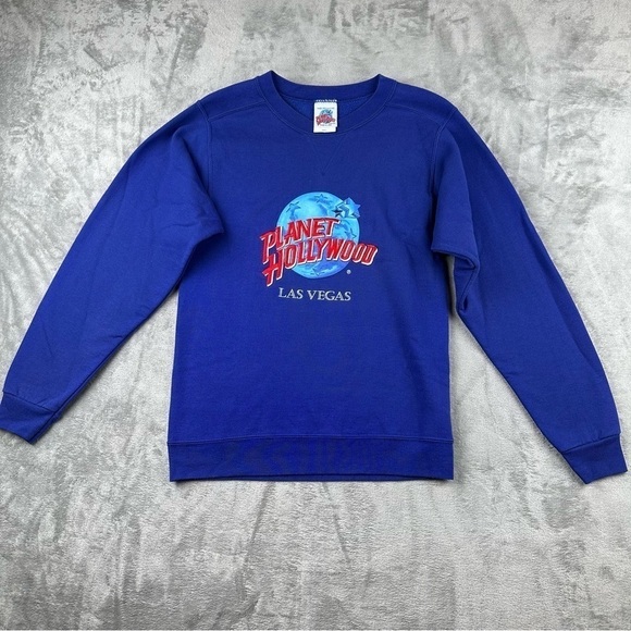 Planet Hollywood Tops - Planet Hollywood Las Vages VTG 90's  Sweatshirt Crewneck SZ S  Blue Made In USA